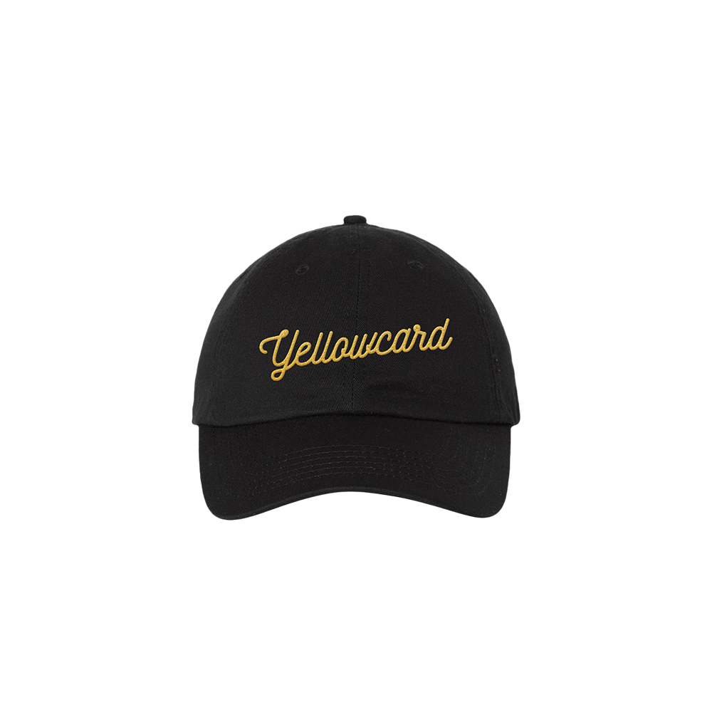 Official Yellowcard Merchandise. 100% cotton chino twill, unstructured low profile hat with buckle enclosure.